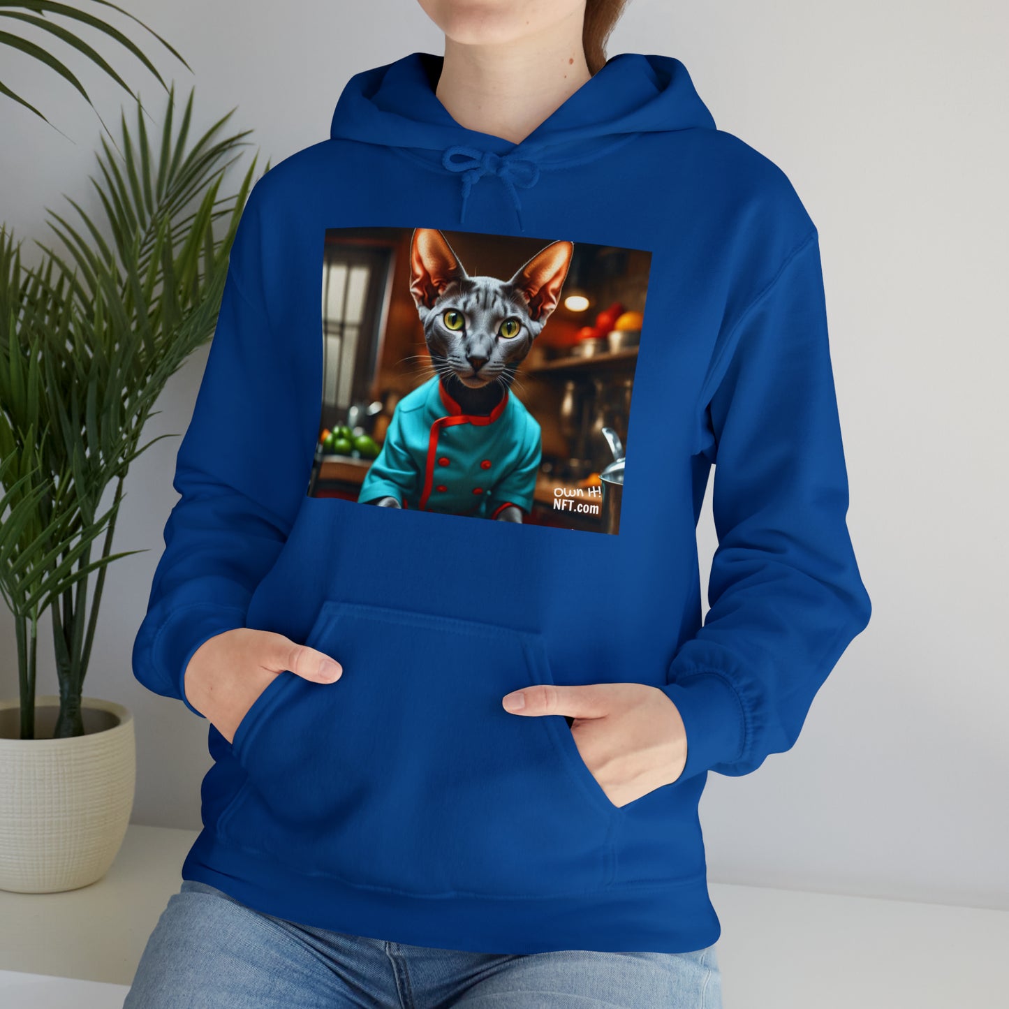 The Head Chef Cat Profession NFT Art Unisex Heavy Blend™ Hooded Sweatshirt