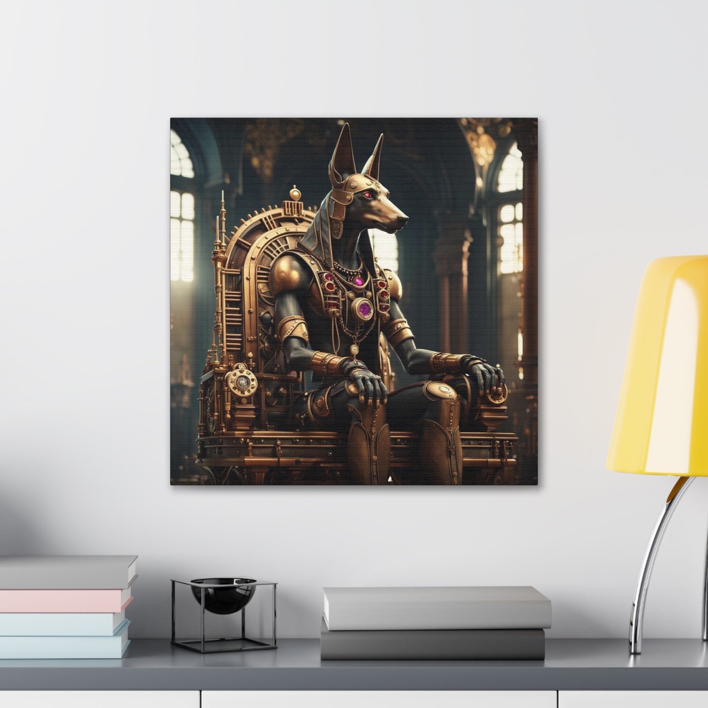 Steampunk Egyptian God Anubis NFT Art Canvas Gallery Wraps