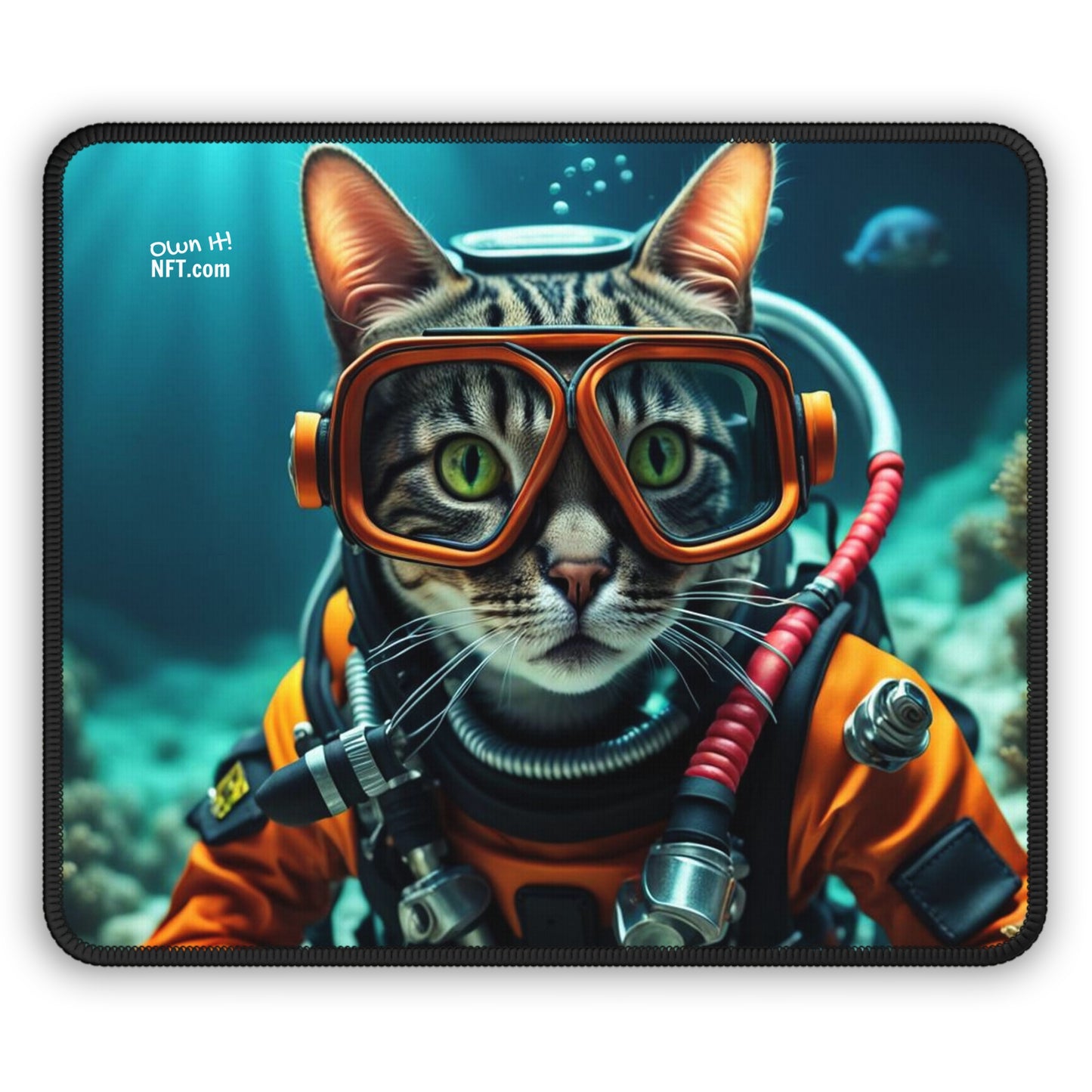 The Scuba Diver Cat Profession NFT Art Gaming Mouse Pad