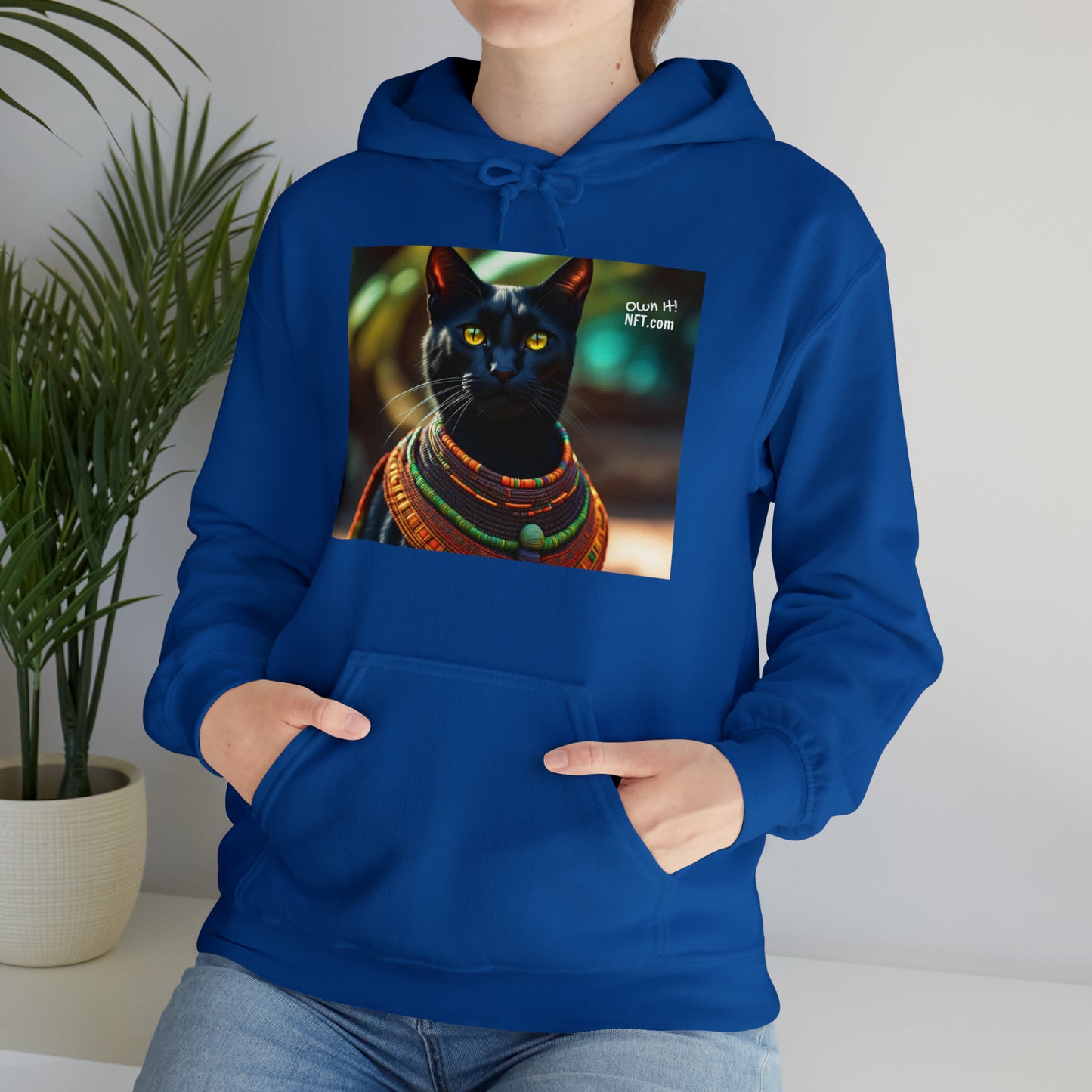 The African Chief Cat Profession NFT Art Unisex Heavy Blend™ Hooded Sweatshirt