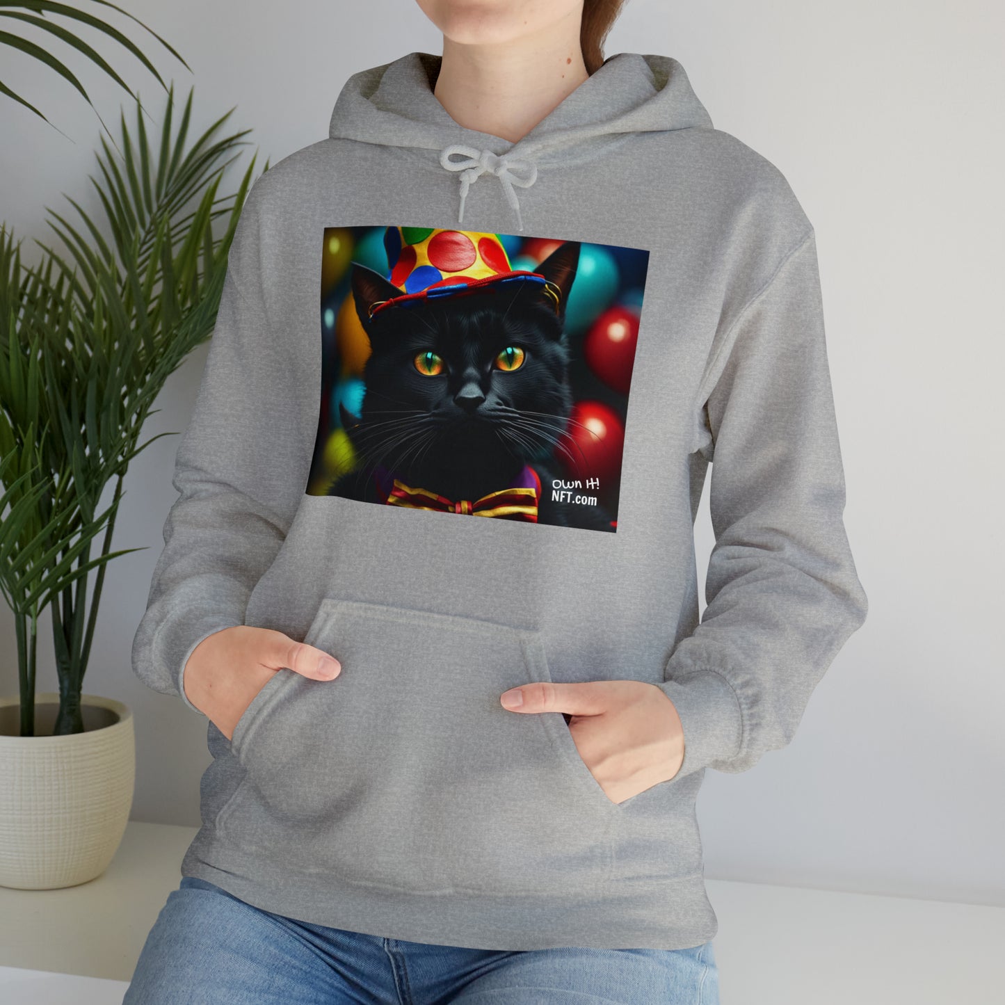 The Circus Clown Cat Profession NFT Art Unisex Heavy Blend™ Hooded Sweatshirt