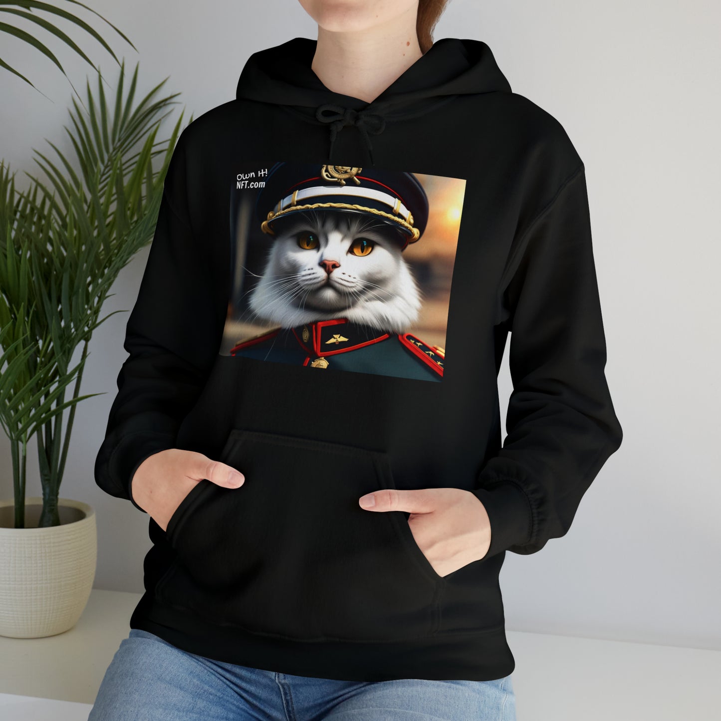 The Officer Cat Profession NFT Art Unisex Heavy Blend™ Hooded Sweatshirt