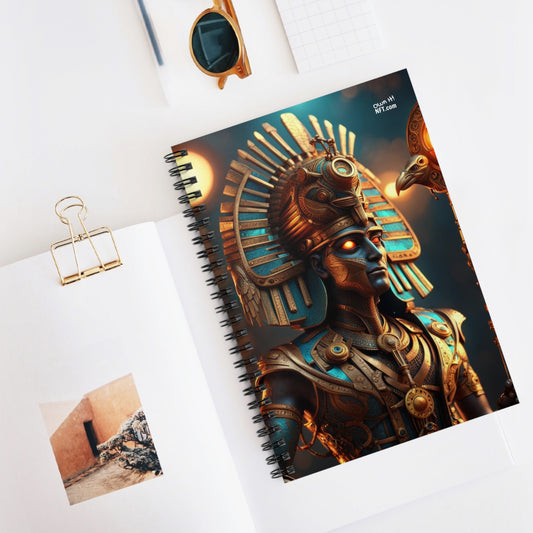 Steampunk Egyptian God Horus NFT Art Spiral Notebook - Ruled Line