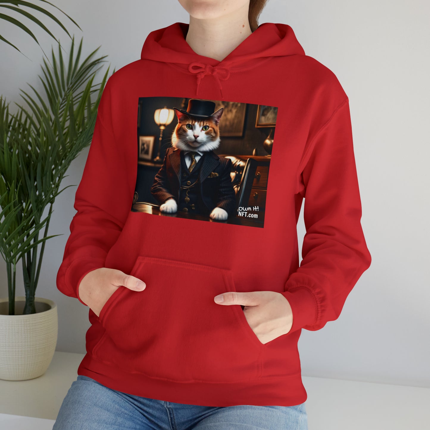 The Mafia Boss Cat Profession NFT Art Unisex Heavy Blend™ Hooded Sweatshirt