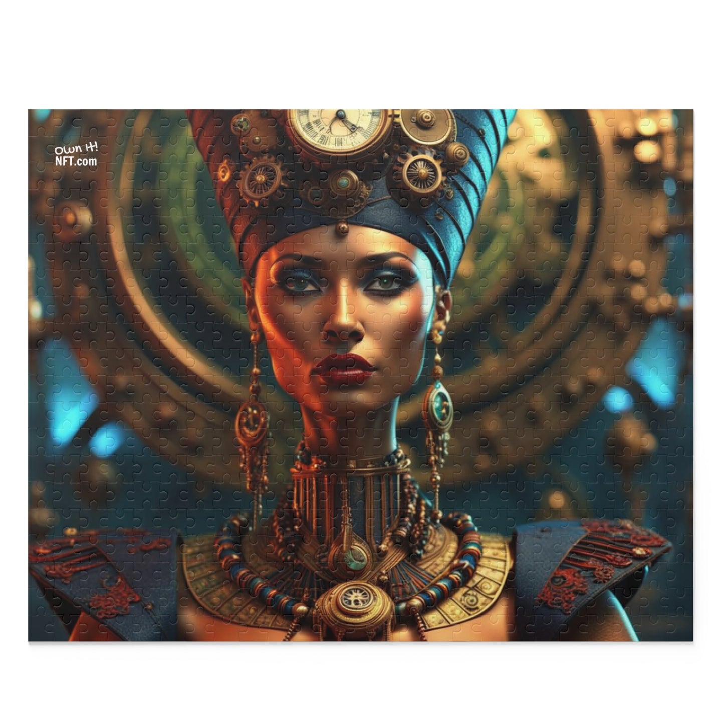 Steampunk Egyptian Queen Nefertiti NFT Art Collection Puzzle (120, 252, 500-Piece)