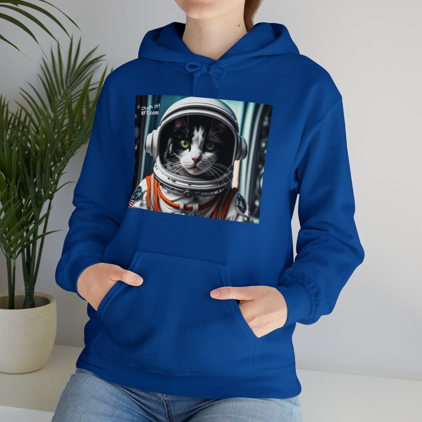 The Astronaut Cat Profession NFT Art Unisex Heavy Blend™ Hooded Sweatshirt