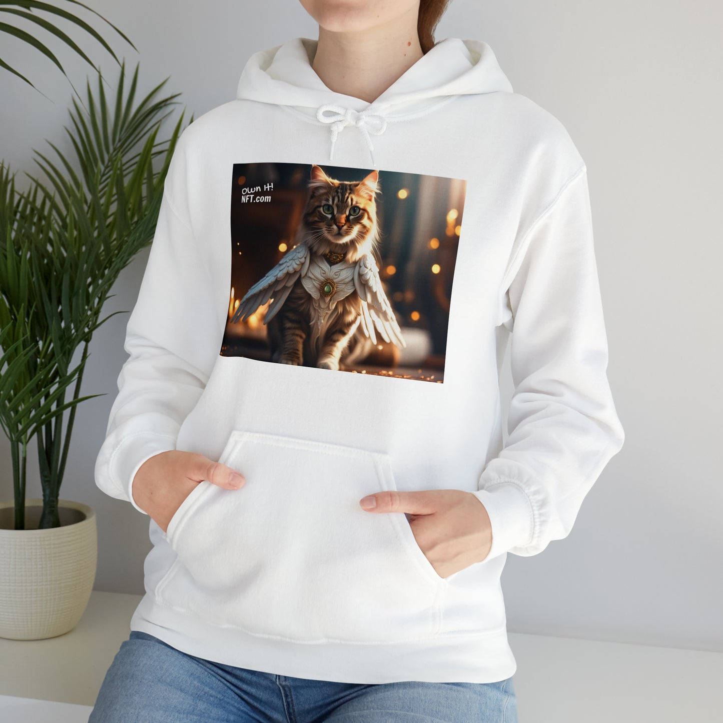 The Angel of Nine Lives Cat Profession NFT Art Unisex Heavy Blend™ Hooded Sweatshirt