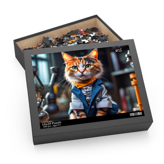 Scientist Cat Profession NFT Art Collection Puzzle (120, 252, 500-Piece)