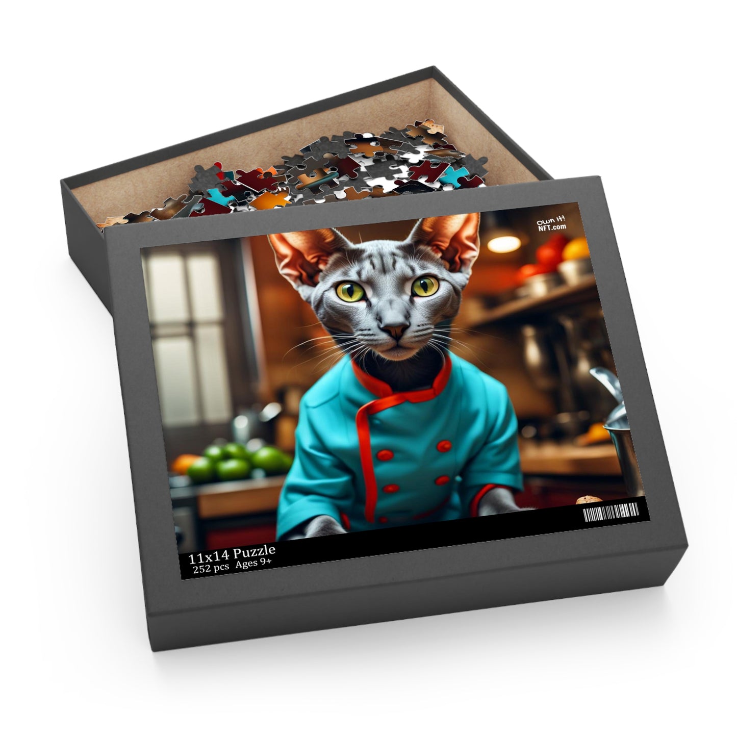 Head Chef Cat Profession NFT Art Collection Puzzle (120, 252, 500-Piece)