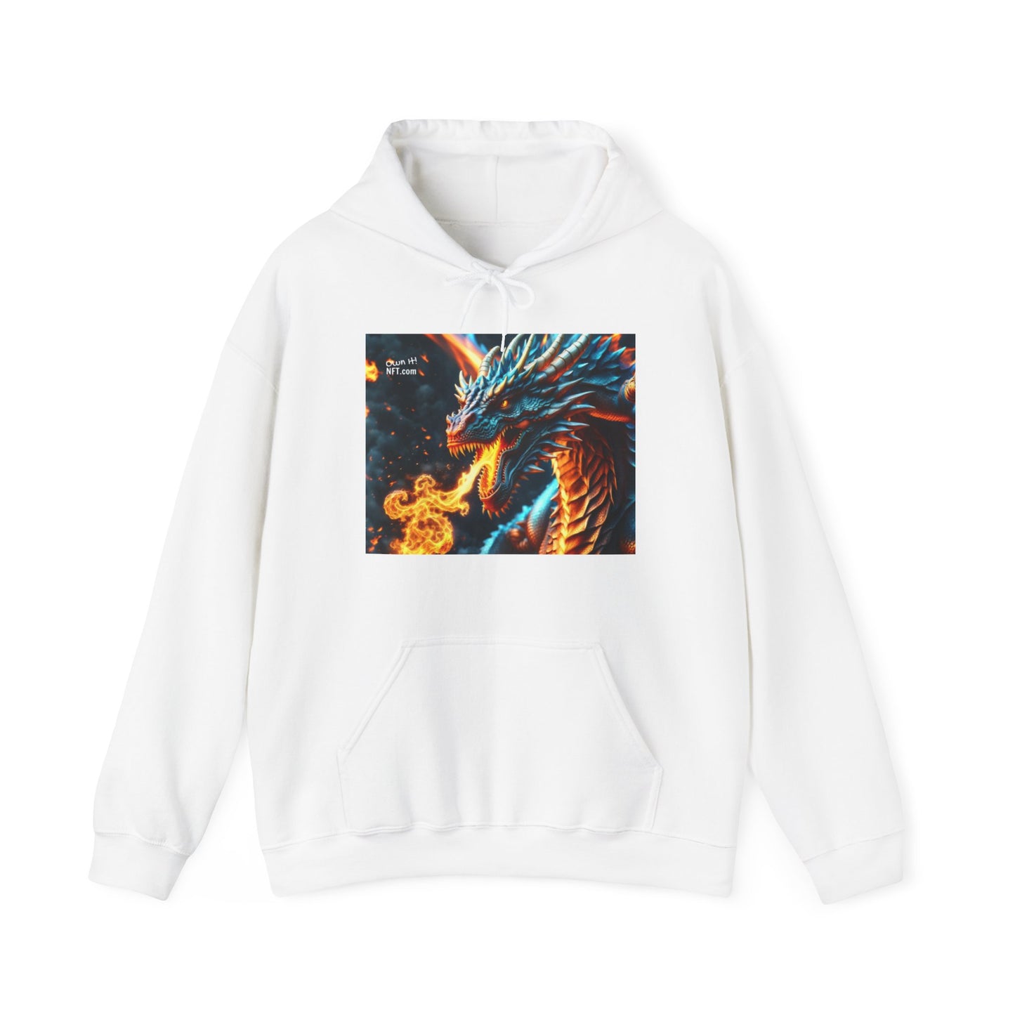 Fan Inspired Fire-Breathing Dragon NFT Art Unisex Heavy Blend™ Hooded Sweatshirt