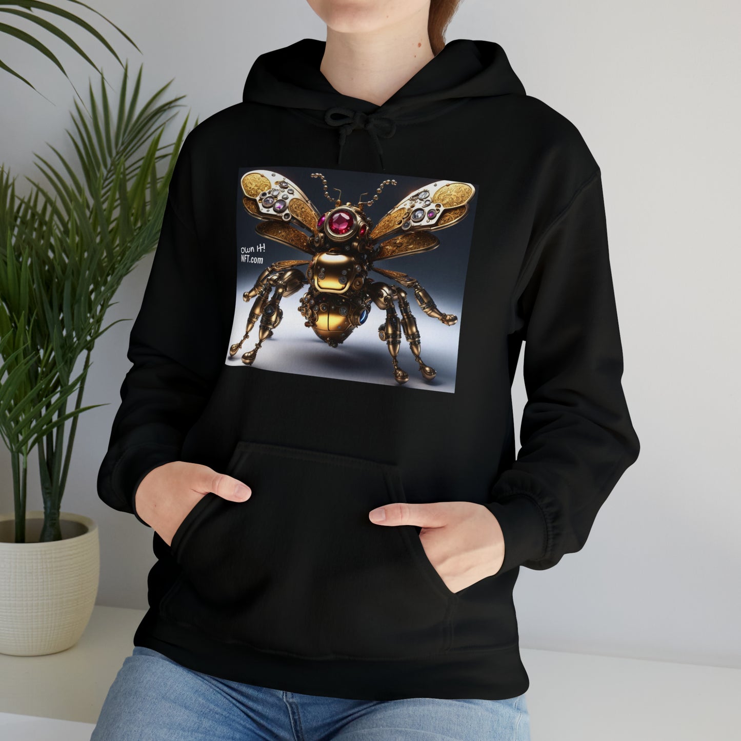 Steampunk Bumblebee NFT Art Unisex Heavy Blend™ Hooded Sweatshirt