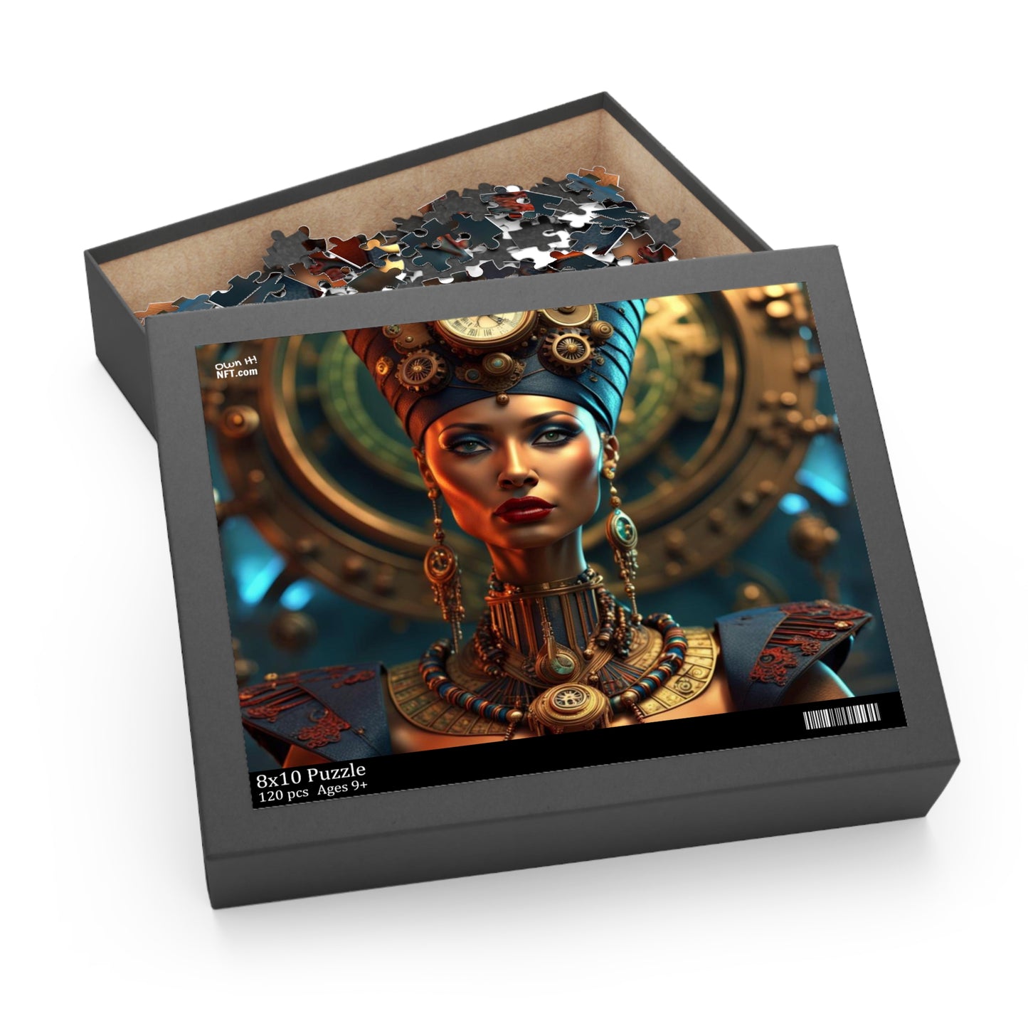 Steampunk Egyptian Queen Nefertiti NFT Art Collection Puzzle (120, 252, 500-Piece)