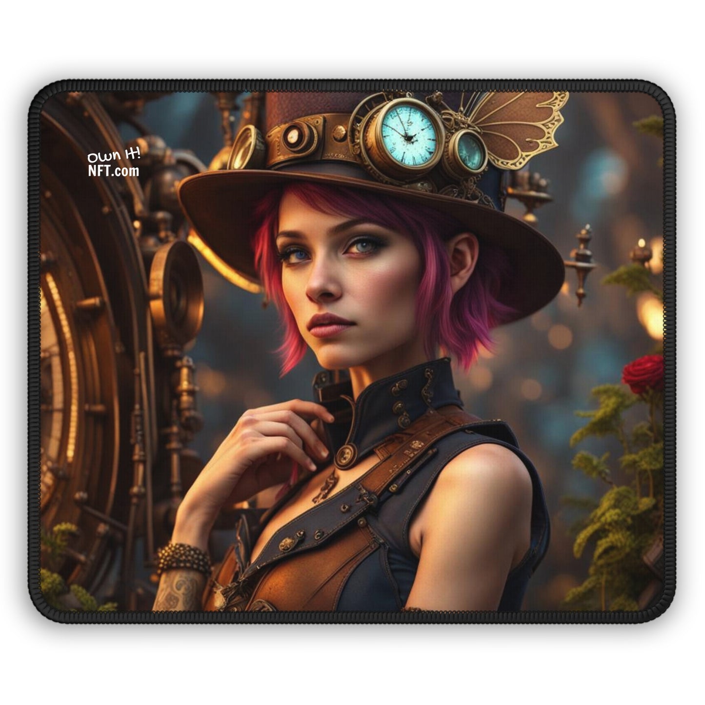 Steampunk Pixie NFT Art Gaming Mouse Pad