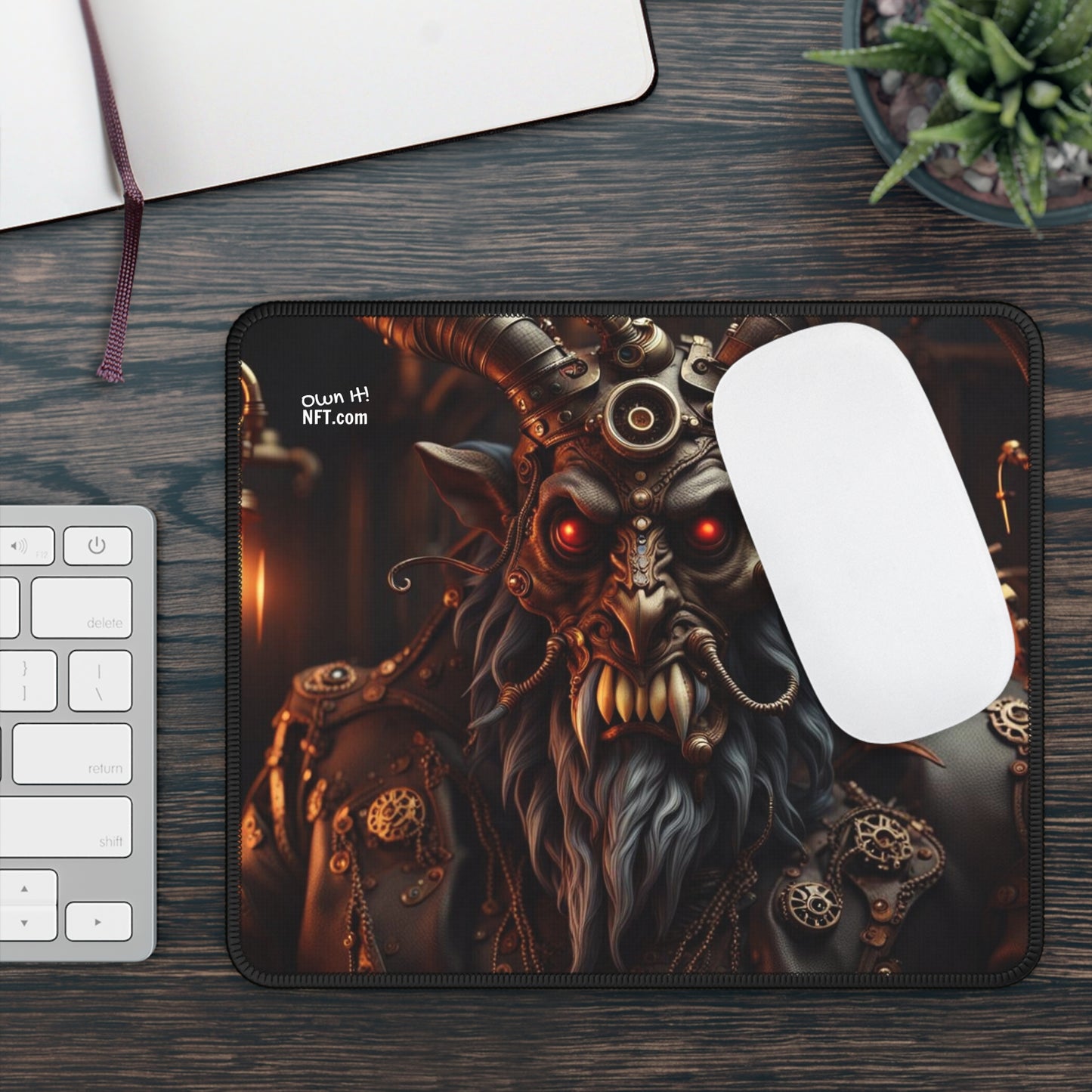 Steampunk Krampus NFT Art Gaming Mouse Pad