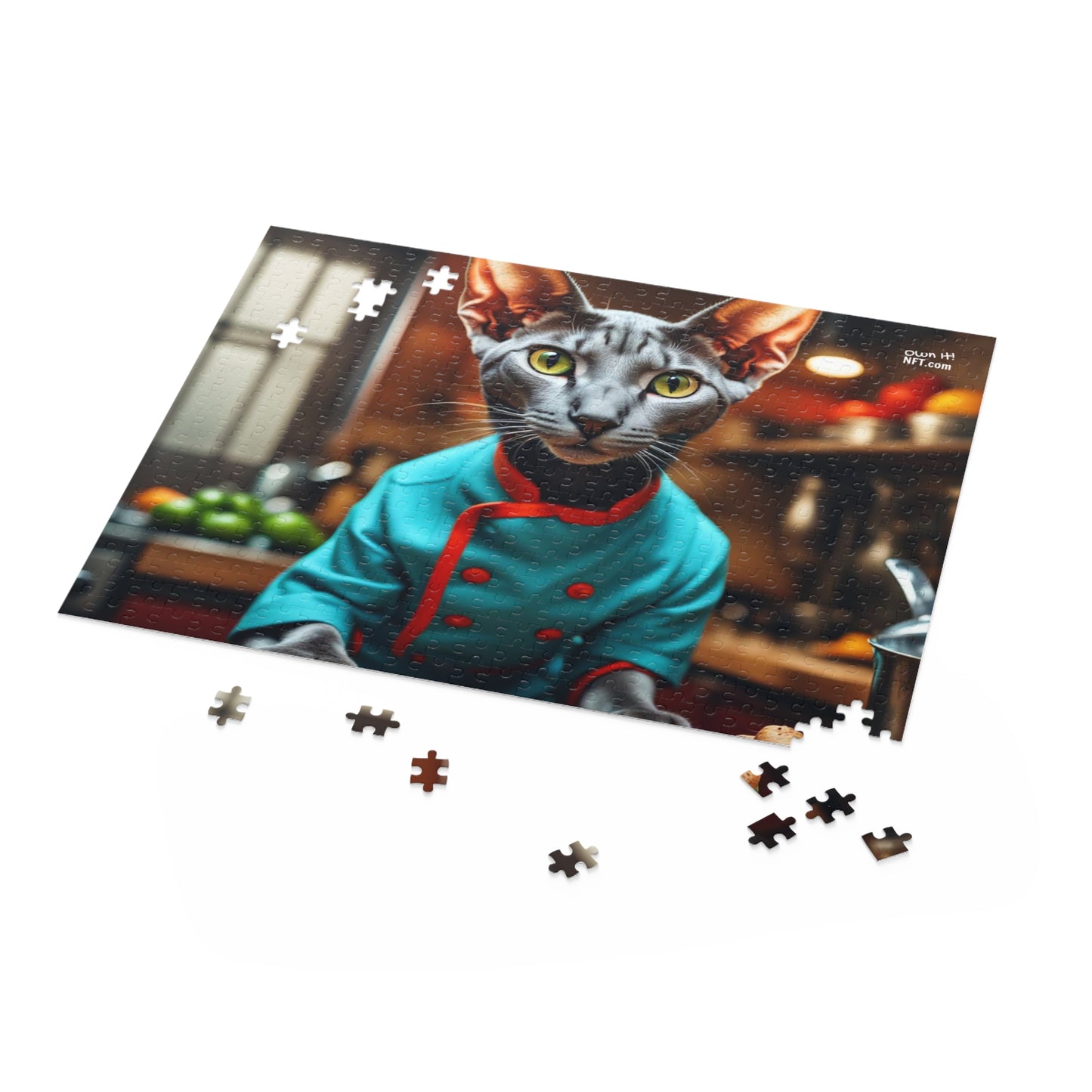 Head Chef Cat Profession NFT Art Collection Puzzle (120, 252, 500-Piece)