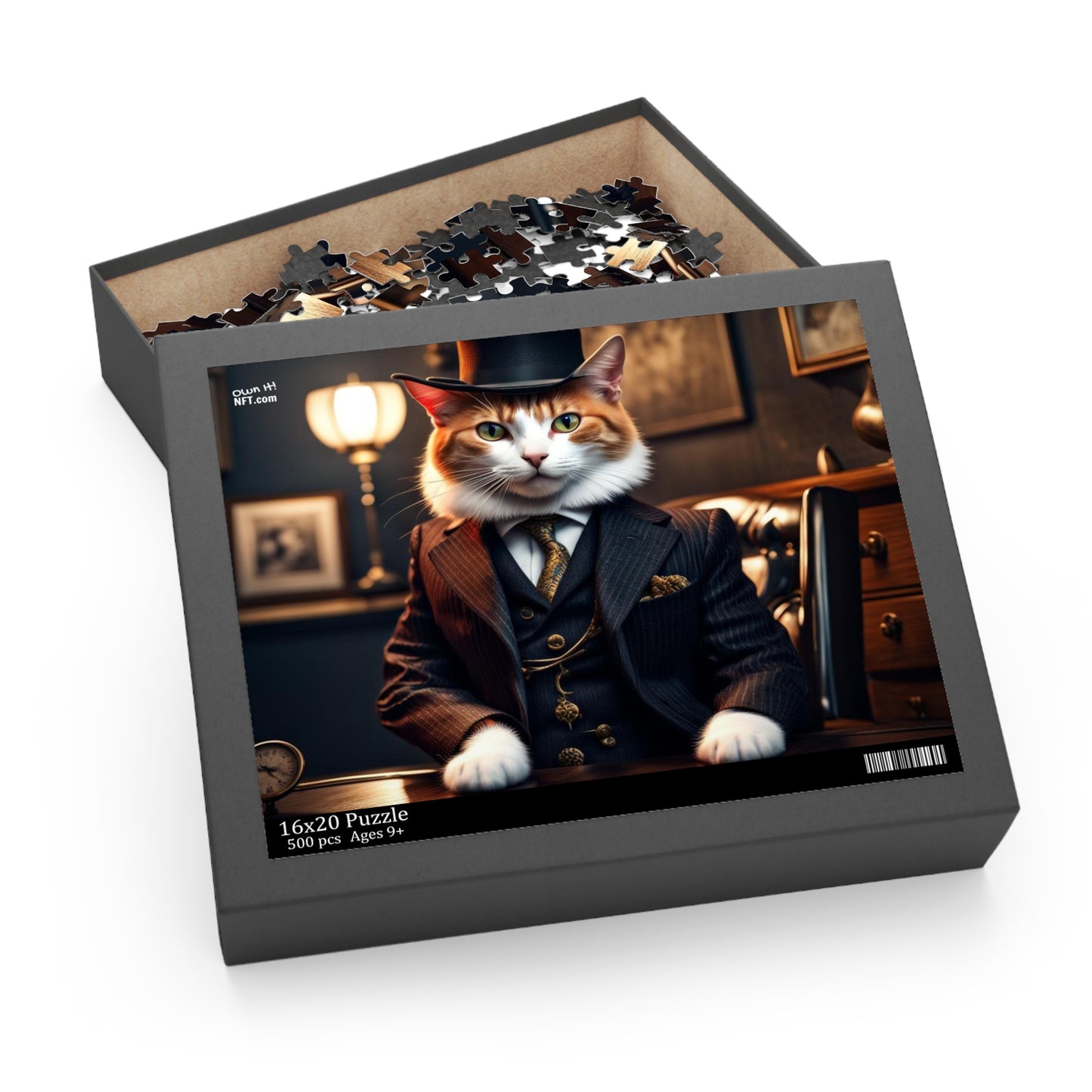 Mafia Boss Cat Profession NFT Art Collection Puzzle (120, 252, 500-Piece)