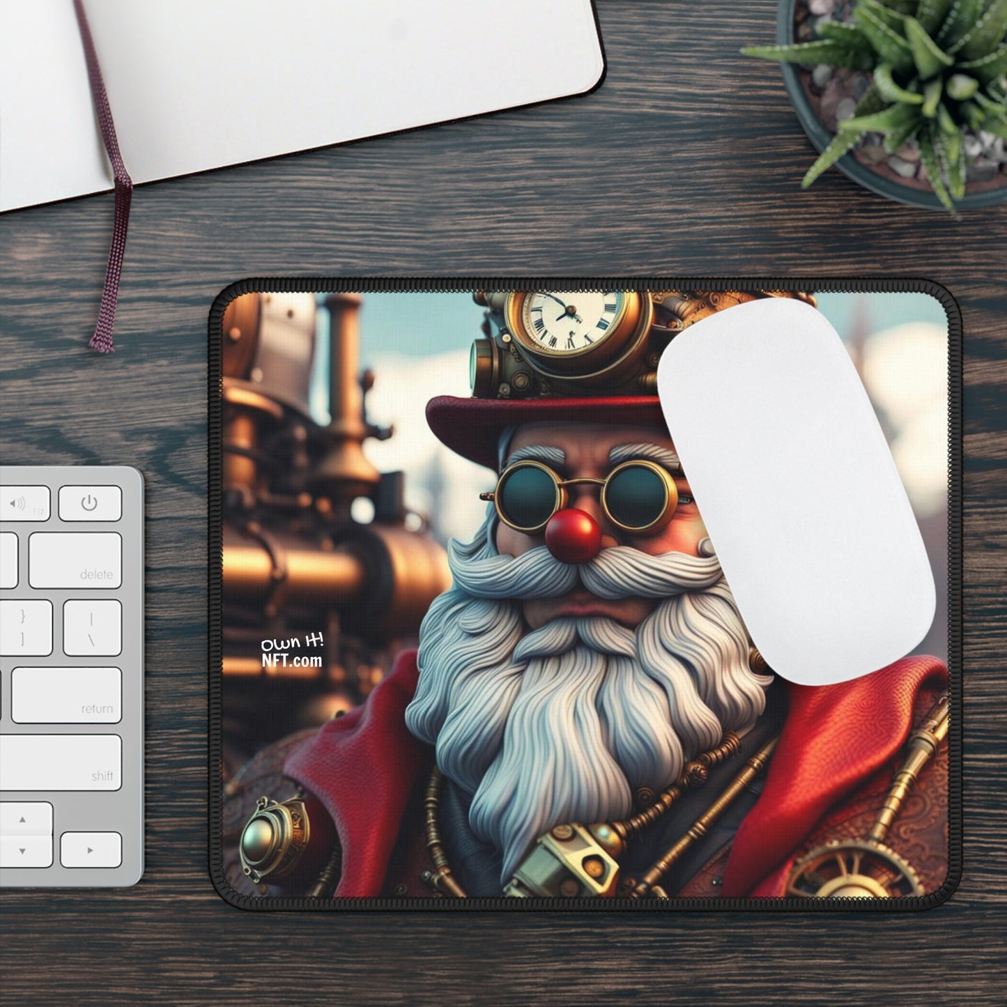 Steampunk Santa Claus NFT Art Gaming Mouse Pad