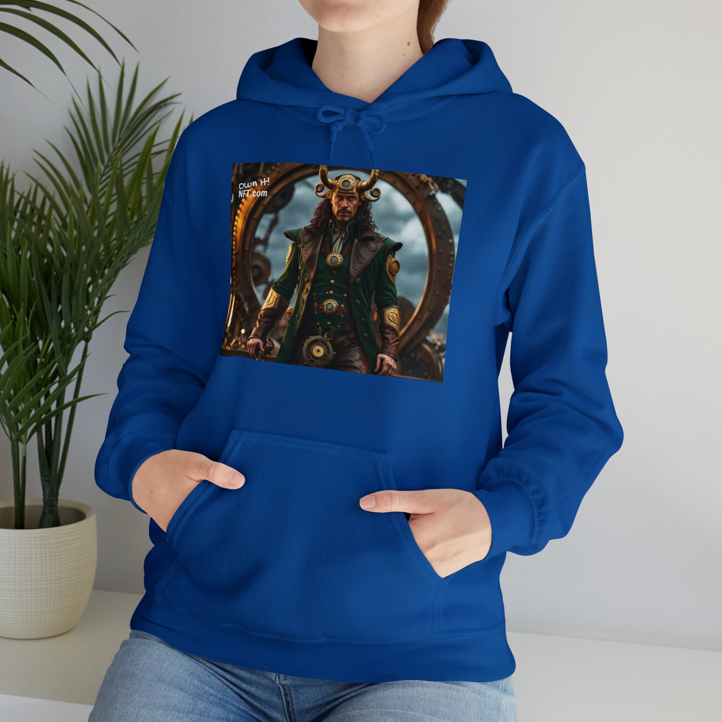 Steampunk Norse God Loki NFT Art Unisex Heavy Blend™ Hooded Sweatshirt