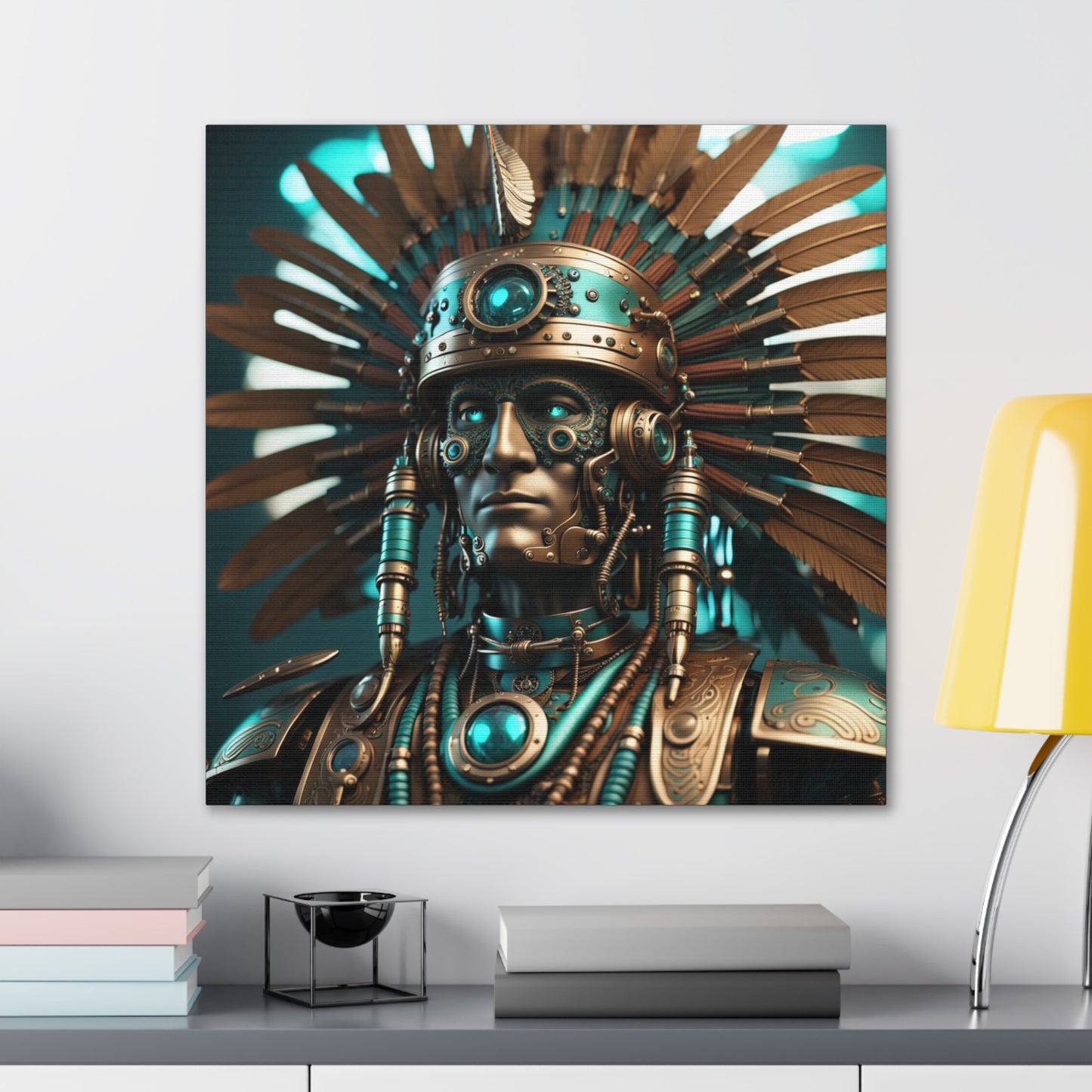 Steampunk American Indian Chief NFT Art Canvas Gallery Wraps