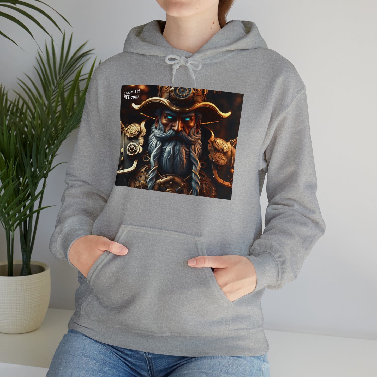 Steampunk Norse God Odin NFT Art Unisex Heavy Blend™ Hooded Sweatshirt