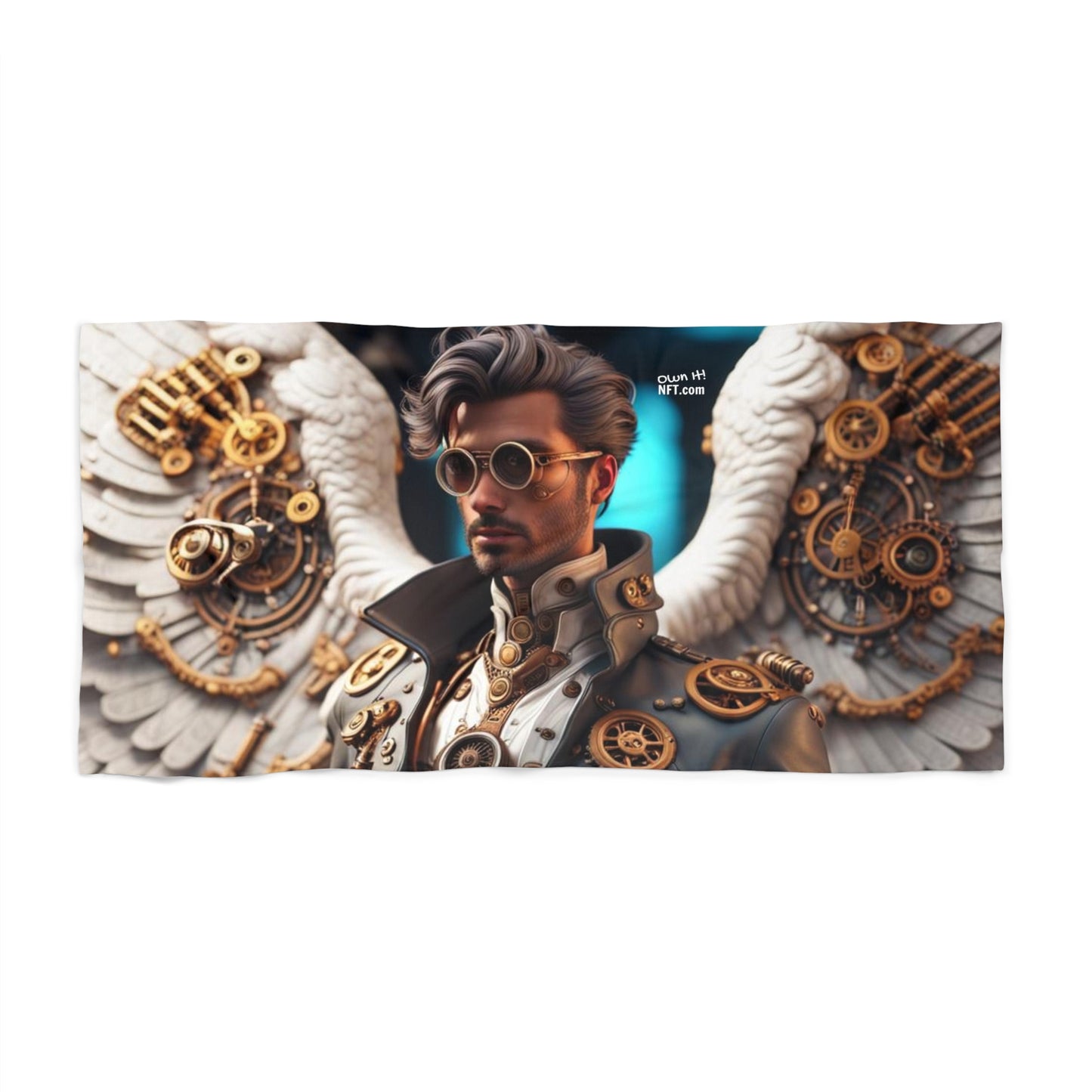 Steampunk Angel NFT Art Beach Towel