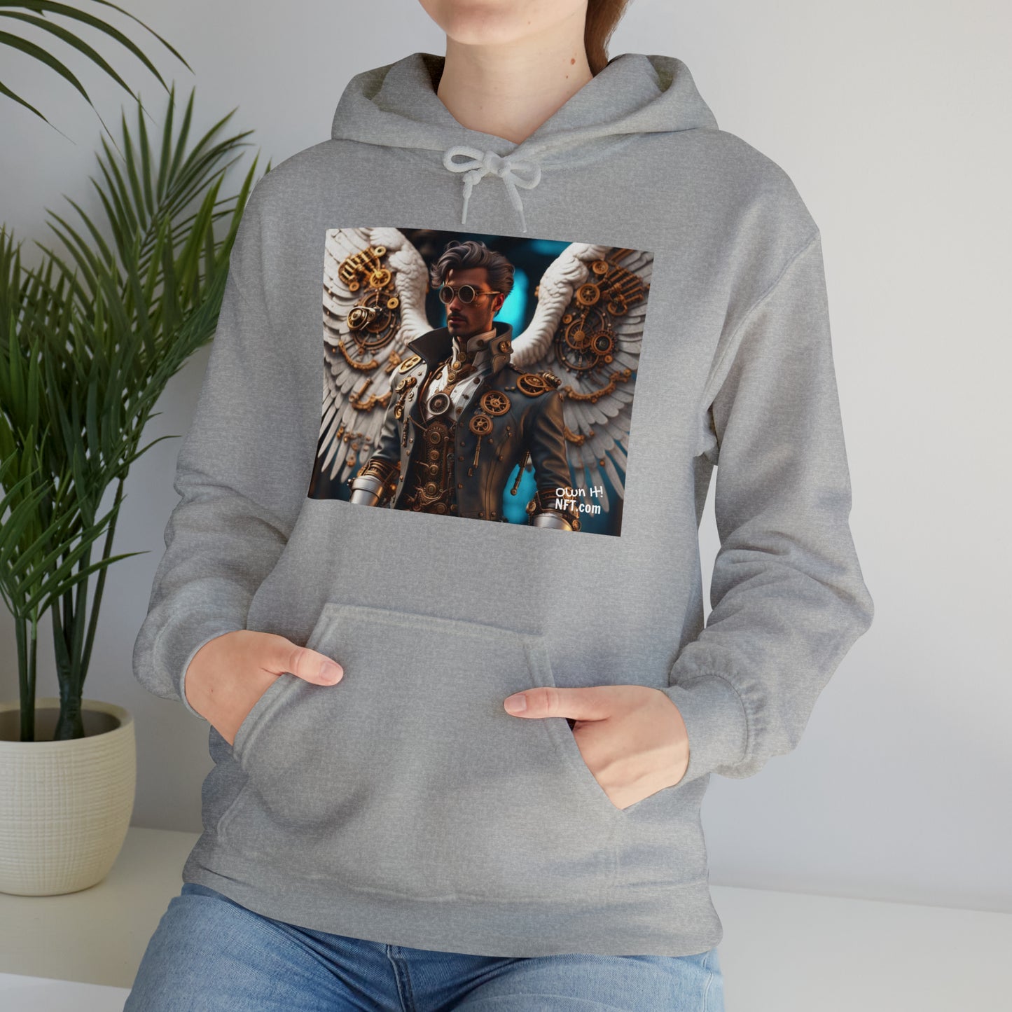 Steampunk Angel NFT Art Unisex Heavy Blend™ Hooded Sweatshirt