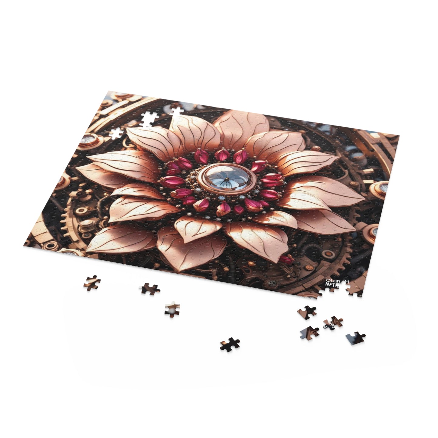 Steampunk Dahlia Flower NFT Art Collection Puzzle (120, 252, 500-Piece)