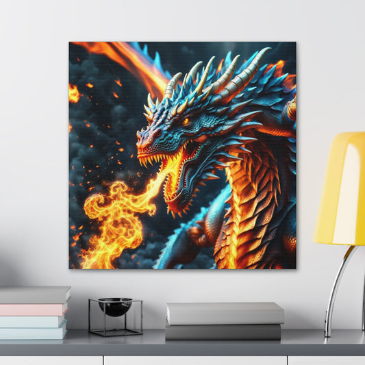 Fan Inspired Fire-Breathing Dragon NFT Art Canvas Gallery Wraps