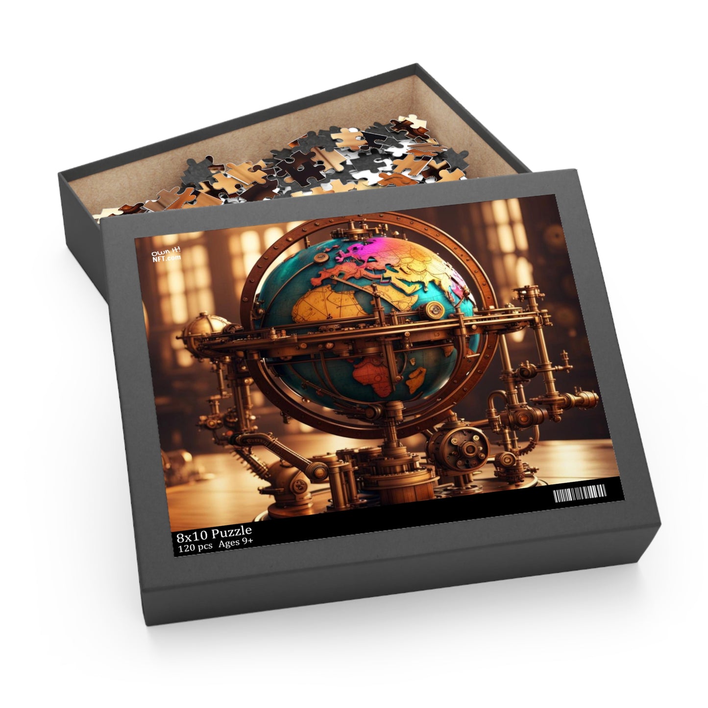 Steampunk World Globe NFT Art Collection Puzzle (120, 252, 500-Piece)