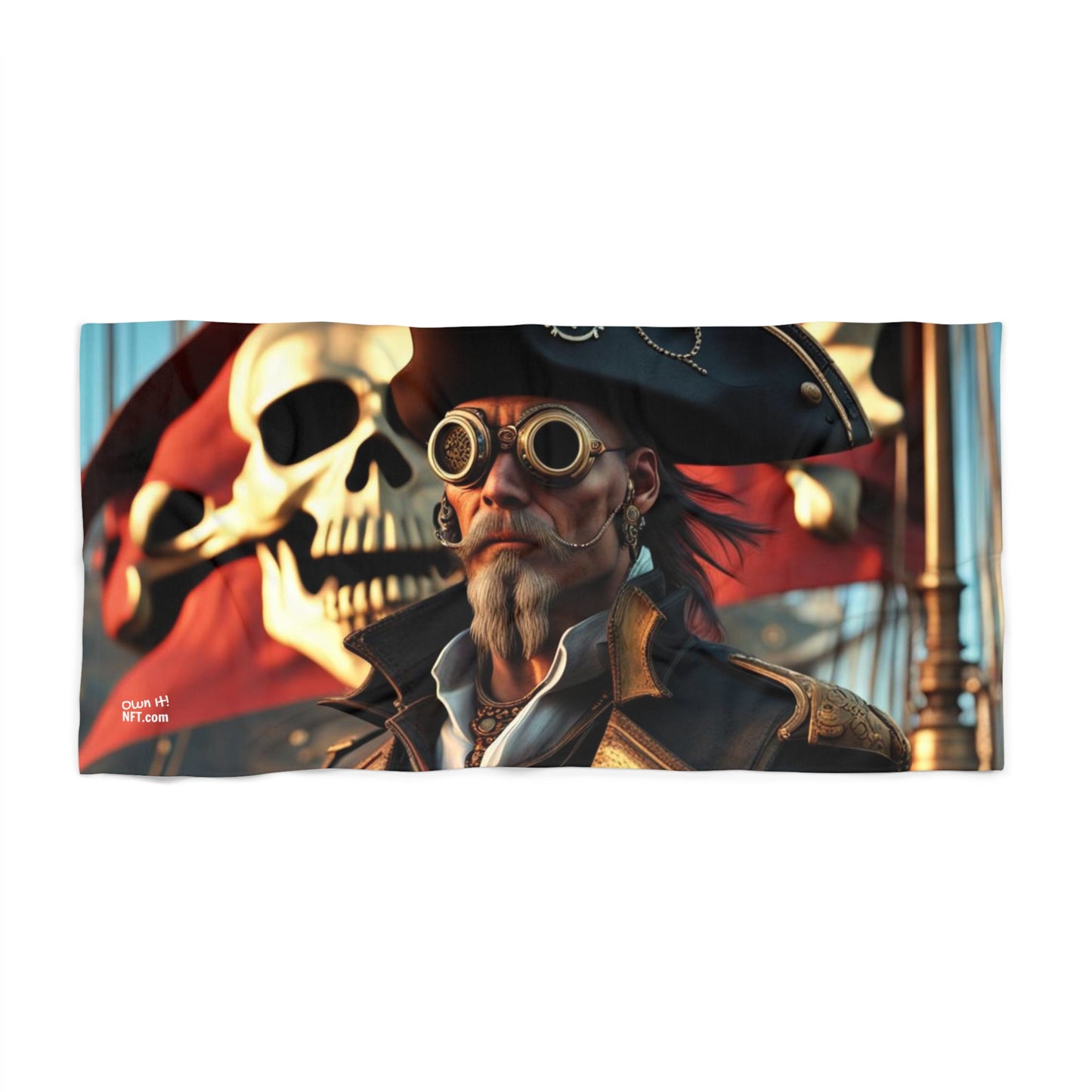 Steampunk Pirate NFT Art Beach Towel