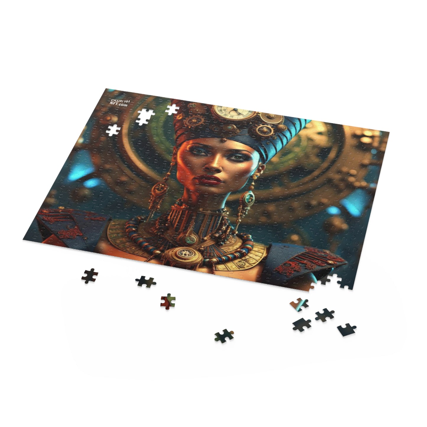 Steampunk Egyptian Queen Nefertiti NFT Art Collection Puzzle (120, 252, 500-Piece)