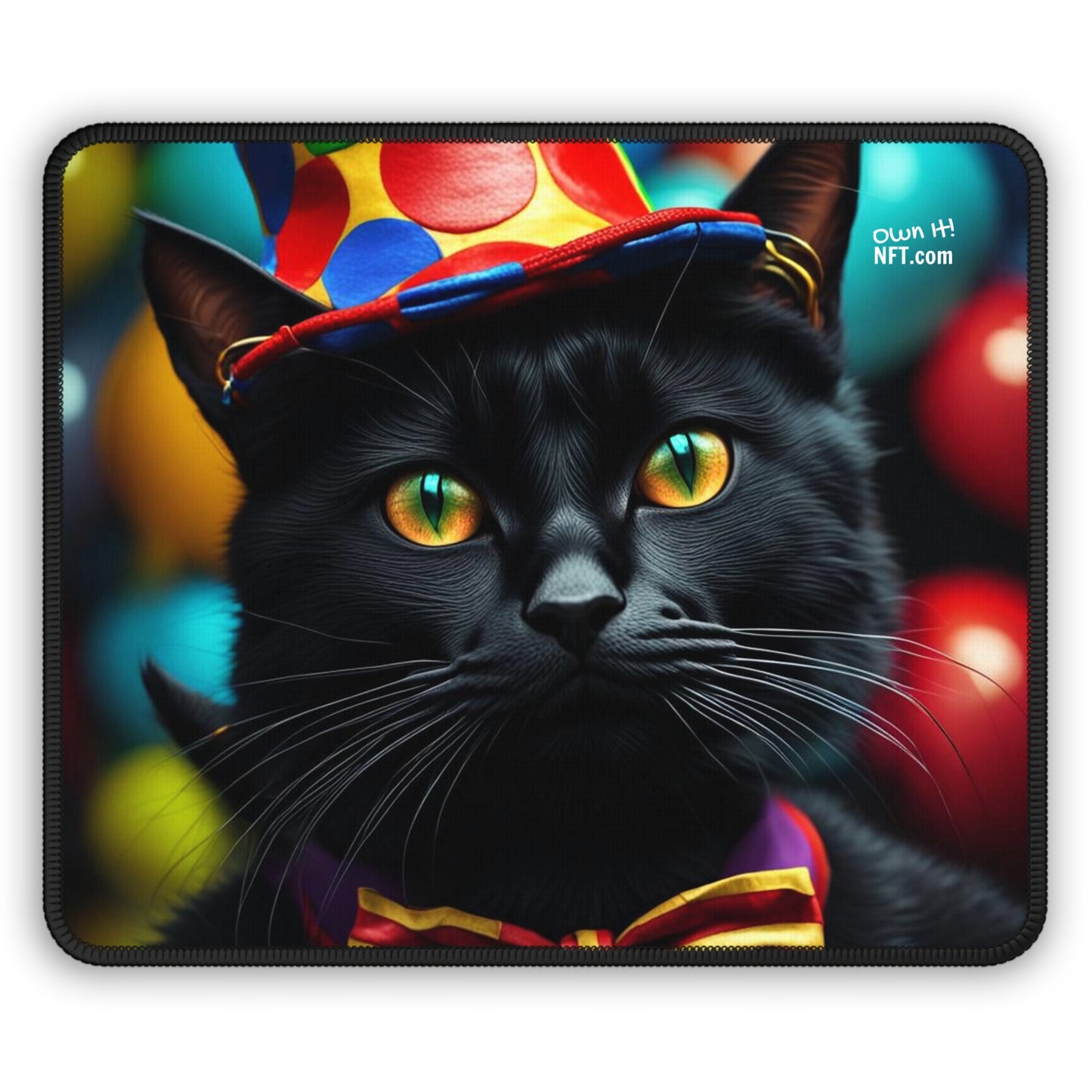 The Circus Clown Cat Profession NFT Art Gaming Mouse Pad