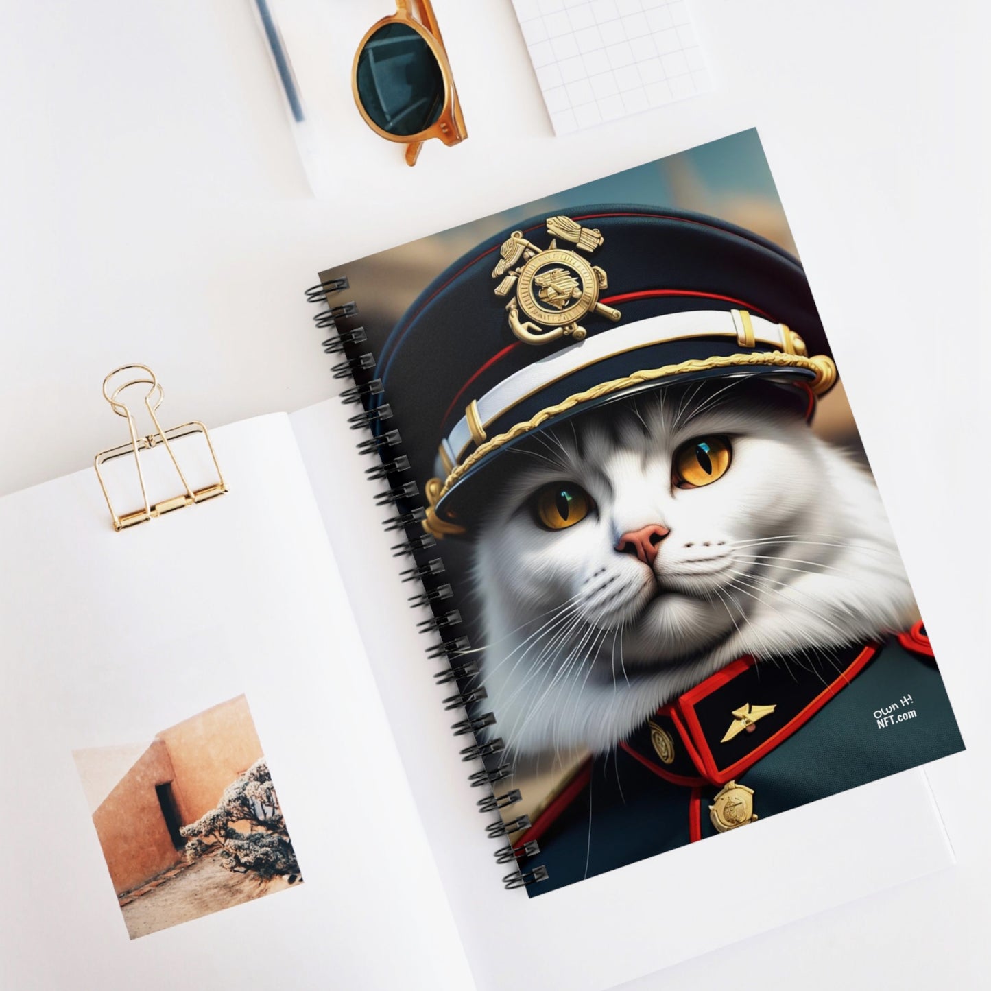 The Officer Cat Profession NFT Art Spiral Notebook - Ruled Line