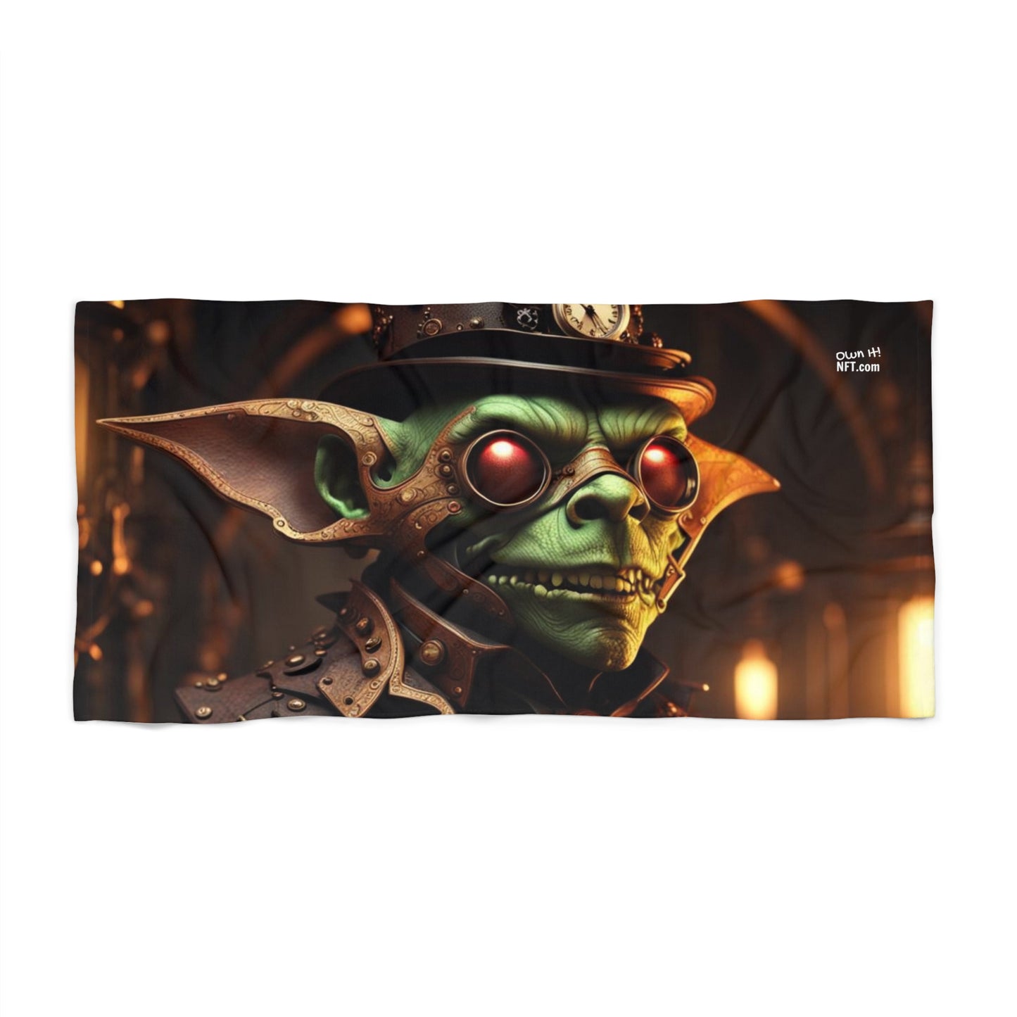 Steampunk Goblin NFT Art Beach Towel