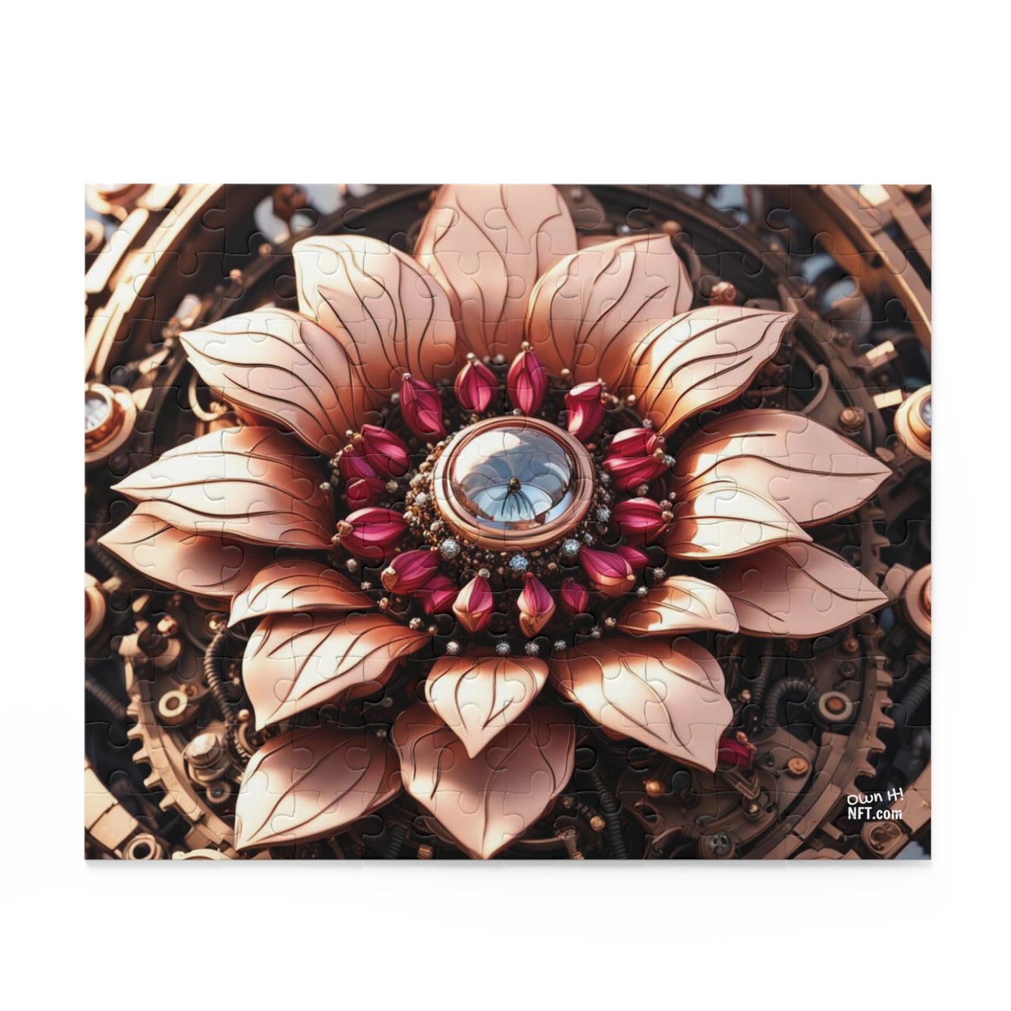 Steampunk Dahlia Flower NFT Art Collection Puzzle (120, 252, 500-Piece)