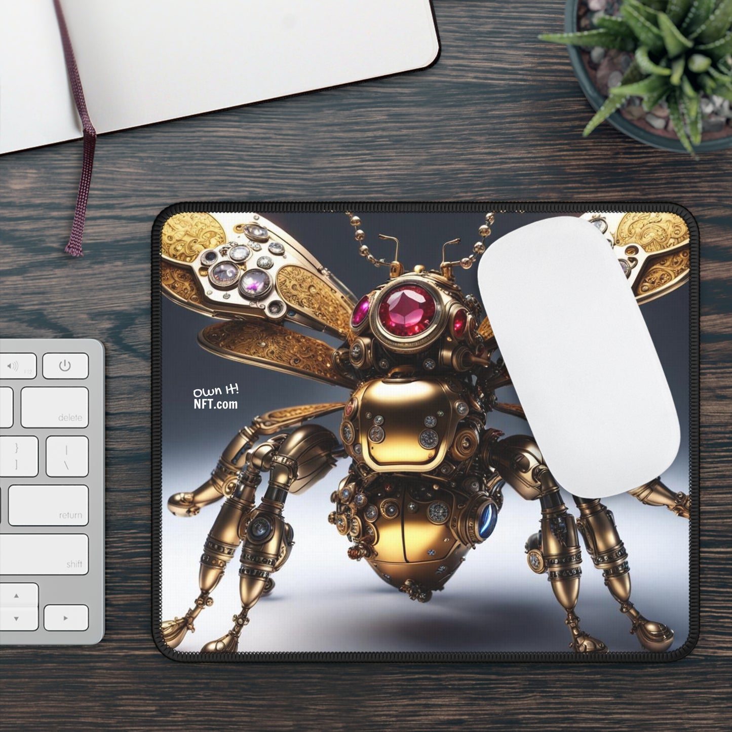 Steampunk Bumblebee NFT Art Gaming Mouse Pad