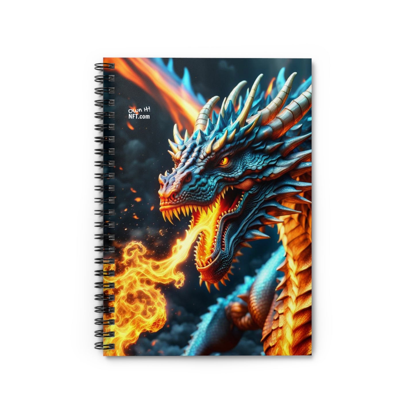 Fan Inspired Fire-Breathing Dragon NFT Art Spiral Notebook - Ruled Line