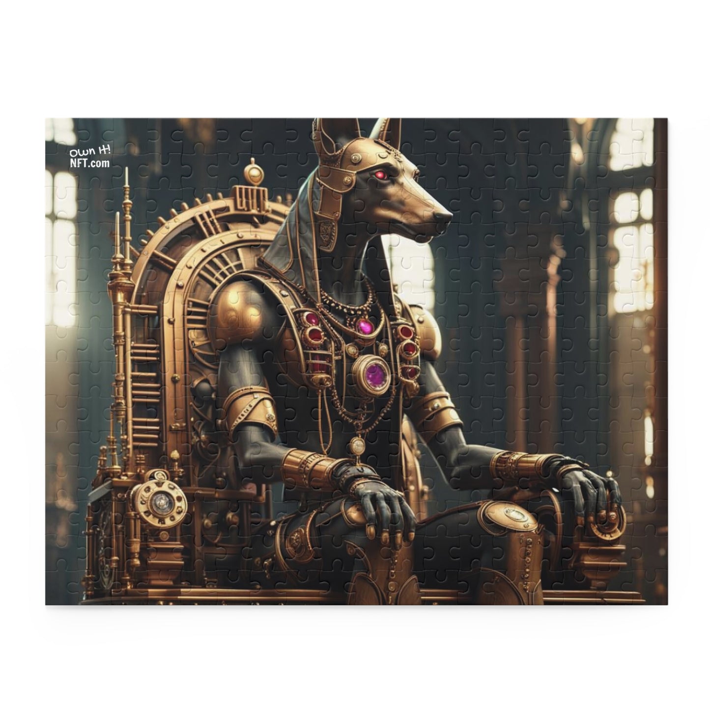 Steampunk Egyptian God Anubis NFT Art Collection Puzzle (120, 252, 500-Piece)