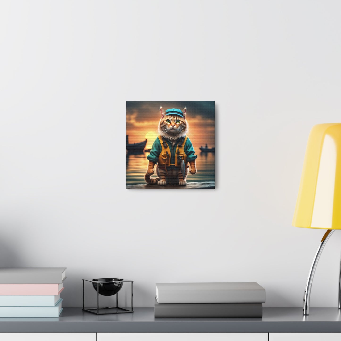 The Fisherman Cat Profession NFT Art Canvas Gallery Wraps