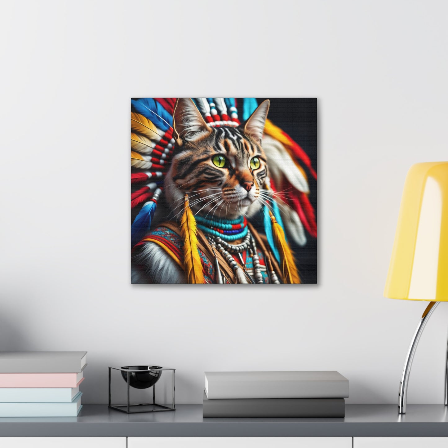 The American Indian Chief Cat Profession NFT Art Canvas Gallery Wraps