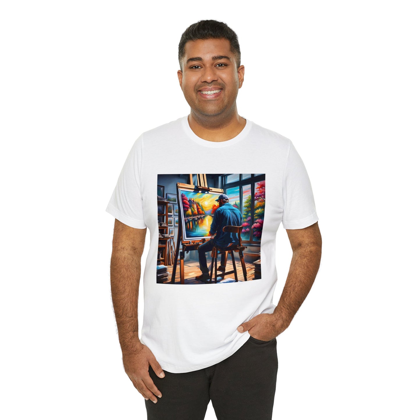 The "Arthur the Artist" Unisex Jersey Short Sleeve Tee from the Fan Inspired NFT Art Collection