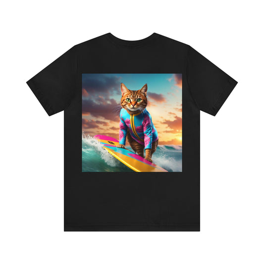 Surf Instructor Cat Profession NFT Art Unisex Jersey Short Sleeve Tee