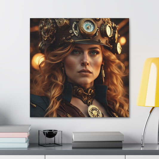 Steampunk Norse Goddess Freyja NFT Art Canvas Gallery Wraps