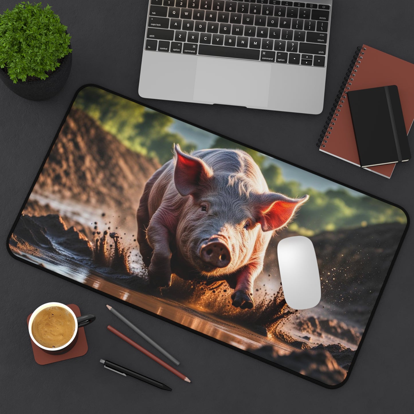 Pig in Mud Desk Mat