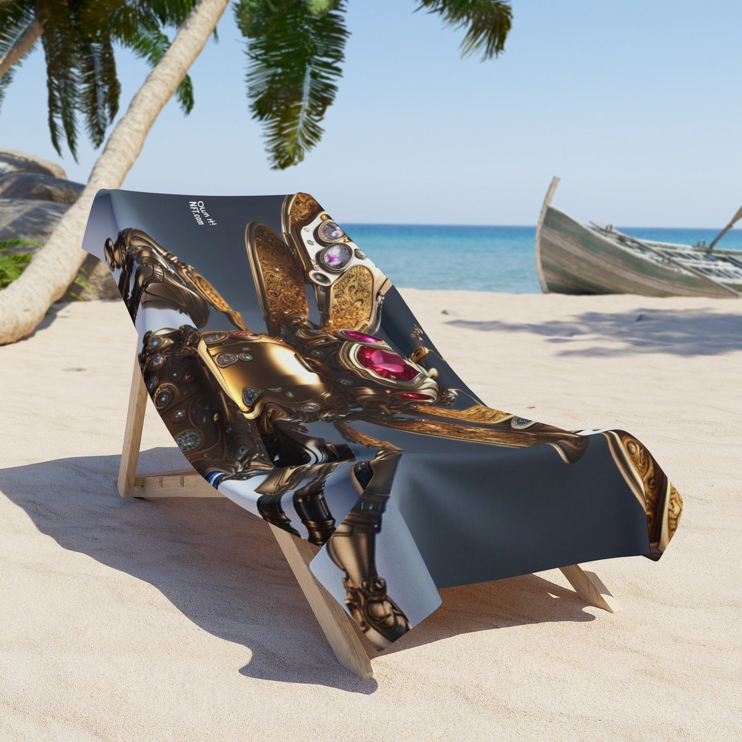 Steampunk Bumblebee NFT Art Beach Towel