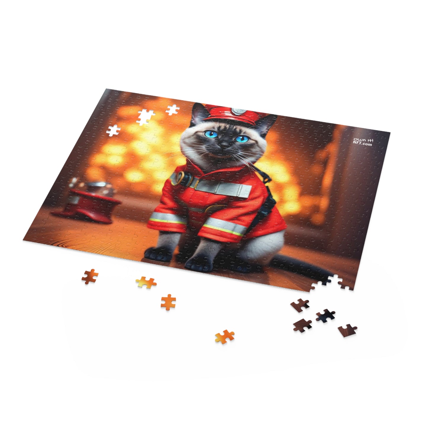 Fireman Cat Profession NFT Art Collection Puzzle (120, 252, 500-Piece)