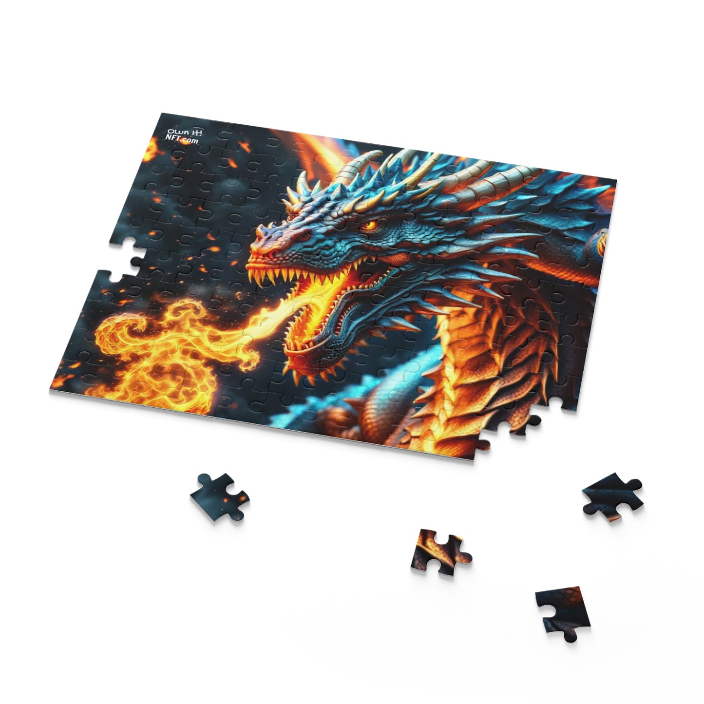 Fan Inspired Fire-Breathing Dragon NFT Art Collection Puzzle (120, 252, 500-Piece)