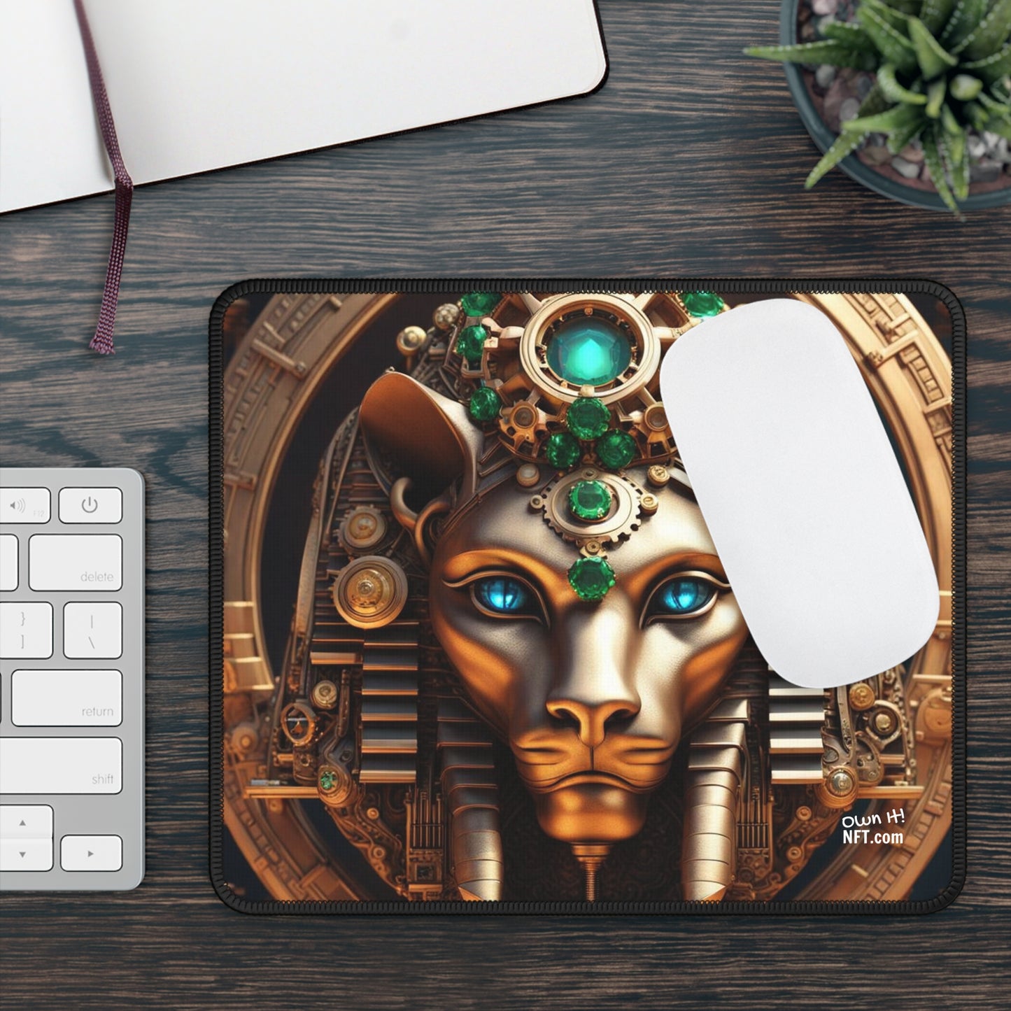 Steampunk Lioness NFT Art Gaming Mouse Pad