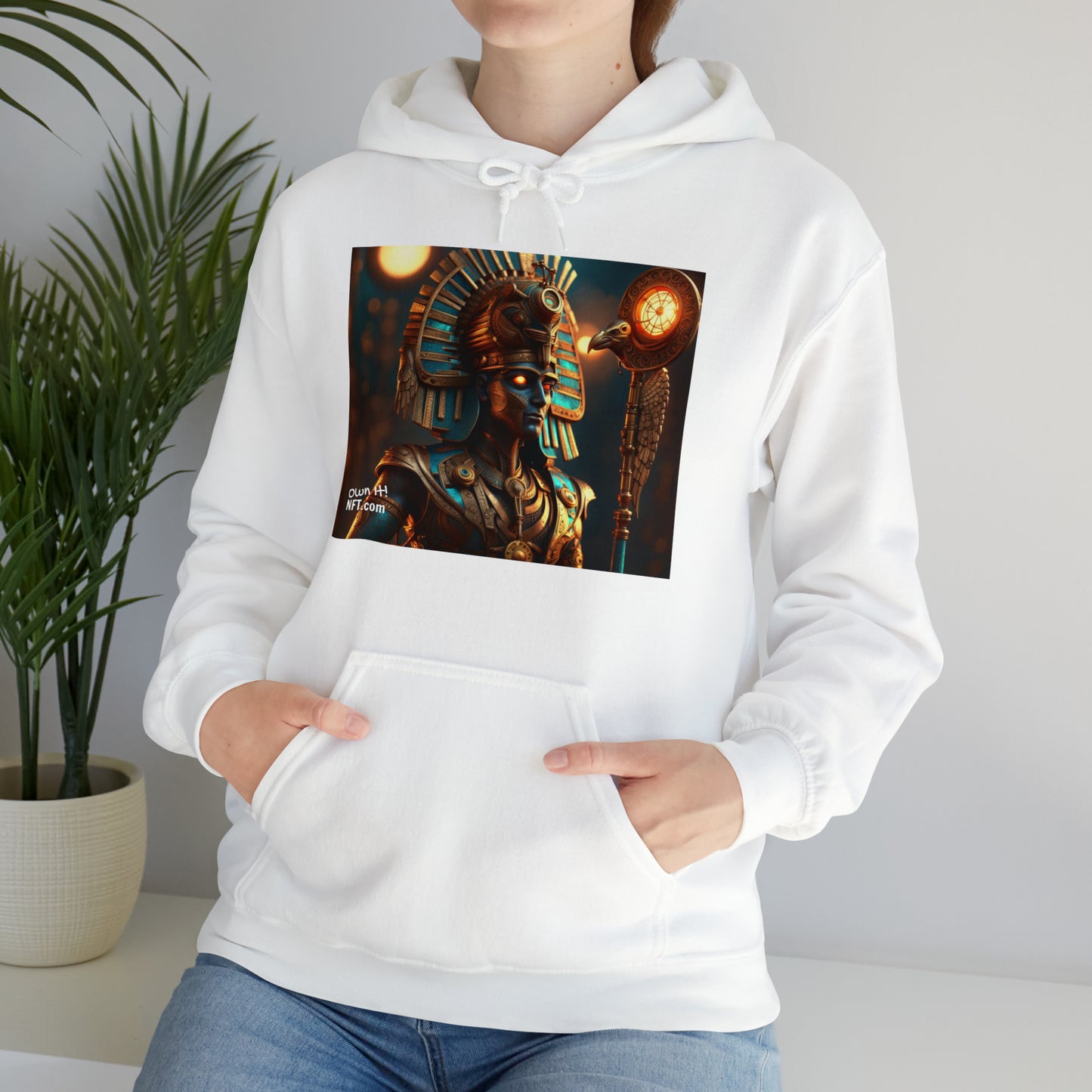 Steampunk Egyptian God Horus NFT Art Unisex Heavy Blend™ Hooded Sweatshirt