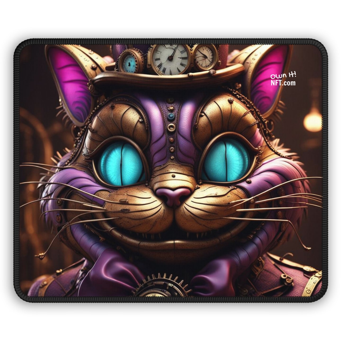 Steampunk Cat NFT Art Gaming Mouse Pad